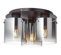 Brilliant lampada Beth plafoniera 35 cm nero / vetro fumé | 3x A60, E27, 60W, gf lampade normali non specificate | Adatto per lampade a LED | Dimmerabile quando si usano lampade adatte