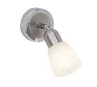 Lampada BRILLIANT Bethany Faretto a LED a parete in ferro / cromato / alabastro bianco | 1x LED-D45, E14, 4W LED lampada a sospensione inclusa, (450lm, 2700K) | Scala da A ++ a E | Risparmio energetico e lunga durata grazie all'utilizzo dei