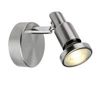 Lampada BRILLIANT Ryan Faretto LED a parete in ferro/cromato | 1x LED-PAR51, GU10, lampada riflettore LED 5W inclusa, (380lm, 3000K) | Scala da A ++ a E | Testa orientabile