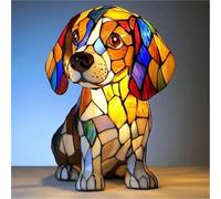 Lampada Bulldog Inglese, Lampada Corgi e Lampada Carlino, Luce Notturna da Tavolo Bulldog Francese in Resina Colorata, Luce Notturna Artistica Serie Cani, Lampade da Tavolo a LED a Tema Cani Carini(O)