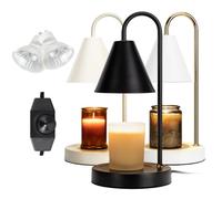 Lampada Calda per Candele AIMOPTG, calorosa Candela elettrica con Luce dimmerabile, miscuglio di Cera profumato, nessun Fumo, Compatibile con Vari barattoli, con 2 lampadine, Regali per decori per la
