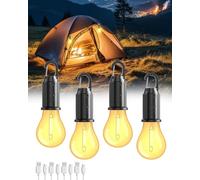 Lampada Campeggio Ricaricabile, Luce Campeggio a LED, Lanterna da Campeggio, 3 modalità di Luminosità Regolabile Lampada da Campeggio Luce da Campeggio Portatile per Tenda, Luce Emergenza, 4 pezzi