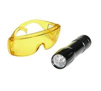 Lampada cercafughe 9 Led UV Mini Bright-Torch con occhiali per tracciante
