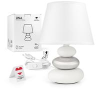 LAMPADA COMODINO DESIGN MODERNO 3 PIETRE DECORATIVE LUCE SOFFUSA AMBIENTALE CAME