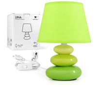 LAMPADA COMODINO TAVOLO CERAMICA VERDE DESIGN MODERNO ELEGANTE LUCE SOFFUSA INTE