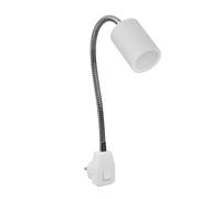 ledscom.de Lampada con attacco GU10 WAIKA Collo d'oca, interruttore, bianco incl. lampada GU10 LED 450lm bianco