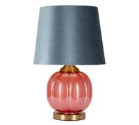 Lampada con base rossa HELENE BALL in vetro e paralume Dimensioni 32,5x32,5x h50 cm Lampada E-27 Attacco con filo FILO colore rosso -blu rosso