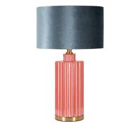 Lampada con base rossa HELENE TOWER in vetro e paralume Dimensioni 40x40x h70 cm Lampada E-27 Attacco con filo FILO colore rosso -blu