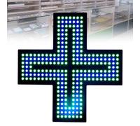 Lampada con insegna a croce per farmacia, insegna al neon a LED con croce per dispensario, 3 modalità di lavoro, sempre accesa, lampeggiante e lampeggiante generale, durevole,Blue-green