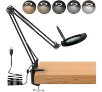 Lampada con Lente di Ingrandimento, 15X Lente Ingrandimento con Luce 84 LED con Braccio Orientabile, 5 Modalità Colore 10 di Luminosità per Lettura Riparazione Lavoro Manuale