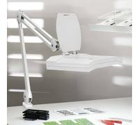 Lampada con lente d'ingrandimento a LED MAULvitrum, bianca, morsetto, metallo Maul