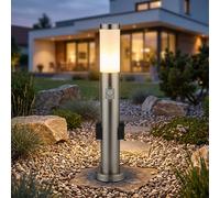 Lampada con Piedistallo per Esterni Piantana Movimento Giardino Prese Acciaio