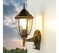Lampada con Sensore di Movimento E27 Rustico Alluminio Vetro Esterno Wandleuchte