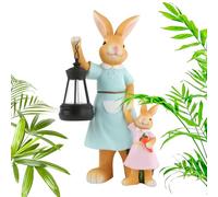 Lampada Coniglio Figure Animali in Resina Resistente alle Intemperie | Lampada Coniglio Esterne Per Cortile Prato Portico Sentiero Passaggio Donne Mamma Festa Casa Compleanno