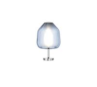 Lampada Contemporanea Double Skin Beta Metallo Cromo Vetro Blu 1 Luce E27