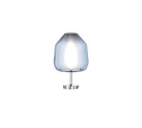 Lampada Contemporanea Double Skin Beta Metallo Cromo Vetro Blu 1 Luce E27