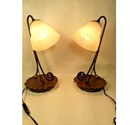 Lampada coppia in stile Tiffany vetro Artigianale Vintage