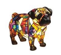 Lampada Corgi e lampada a forma di carlino, luce notturna artistica a tema cane, in resina, con bulldog francese, lampada da tavolo colorata, a tema cani, regalo per gli amanti dei cani