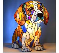 Lampada Corgi, Luce Notturna Da Tavolo In Resina Colorata, Lampade A Forma Di Bassotto, Luce Notturna Artistica Con Serie Di Cani, Arredamento Vintage Per La Casa(Beagle A)