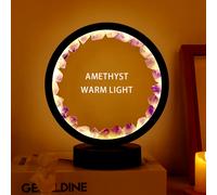 Lampada Cristallo Ametista Ioni Negativi Chakra Relax Rotonda Salotto 28 cm [EEK: A]
