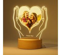 Lampada Cuore con Foto Regali Personalizzati - Cornice Cuore, Idee Regalo Compleanno Mamma Bambino, Amore, Natale, Festa della Mamma, Battesimo, Neonato