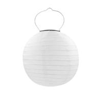 Lampada da 30,5 cm ispirata alle lanterne cinesi, lanterne da appendere in nylon, sfere luminose a LED ad energia solare, impermeabili per feste all'aperto, sante solari da appendere per