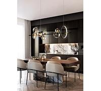 Lampada A Sospensione da Tavolo da Pranzo con Sfera di Vetro Lampadario A Sospensione Moderna Lampadario A Sospensione Regolabile con Paralume A LED A Bolle Lampadina G9 (Size : 10 Lights)