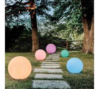 LAMPADA SFERICA DA APPOGGIO INTERNO ESTERNO LUCE MULTICOLOR BATTERIA SOLARE