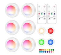 Lampada da armadio, lampada a LED luce notturna RGB 16 colori con telecomando, faretto LED, led senza fili, luci cabinet per cucina, armadio, tattile, illuminazione per armadio, alimentata a batteria