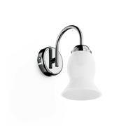 Lampada da Bagno Applique Cromo LINEA RETRO' Dimensione 11x19,5 x h 23 cm Lampada in Vero bianco satinato finitura cromo vintage cromo