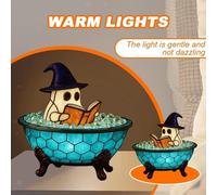 Lampada da bagno con schiuma fantasma di Halloween, luce notturna carina per