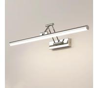 Lampada da Bagno lineare cromata, Regolabile, con Cornice a LED, per Specchio, Illuminazione per Quadri, 3 modalità di Colore, luci Frontali per Specchio, lampade da Parete per Cabina Armadio e b