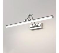 Lampada da Bagno lineare cromata, Regolabile, con Cornice a LED, per Specchio, Illuminazione per Quadri, 3 modalità di Colore, luci Frontali per Specchio, lampade da Parete per Cabina Armadio e b