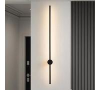 Lampada da Bagno Nera, Regolabile a 350°, Applique da Parete Moderna a LED per Specchio, Bianco Caldo, 80 cm, Elegante Finitura Spazzolata, 1 Pezzo