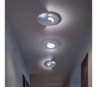 Lampada Da Bagno Plafoniera Faretto LED Alluminio Cromo Set Da 3