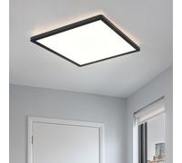 Lampada da bagno Plafoniera LED Lampada da soffitto Pannello LED IP44, 3 livelli tramite interruttore a parete, retroilluminazione, nero, 24W 2300Lm bianco caldo, LxH 42x2,5 cm