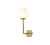 Lampada da Bagno Wandleuchte IP44 G9 H:31,5 CM IN Ottone Bianco Vetro Sfera