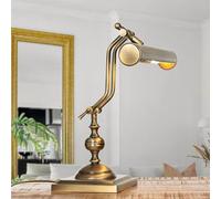 Lampada da banchiere premium vero ottone in bronzo studio ufficio leggero 39 cm E14 lampada da tavolo vintage flessibile fatta a mano soggiorno