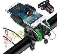 Lampada da bici con set di altoparlanti wireless impermeabile, 6 funzioni sono dotate di campana for biciclette, supporto for telefono, altoparlante