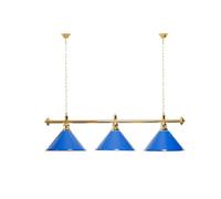 Lampada Da Biliardo 3 Schermi Blu / Supporto Color Oro