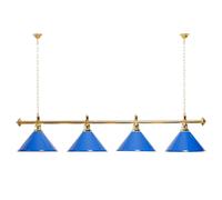 Lampada Da Biliardo 4 Schermi Blu / Supporto Color Oro
