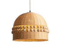 Lampada da caffè con Paralume in Rattan Naturale Intrecciato, Stile Pastorale, Lampada a Sospensione in bambù, Stile Boho, Arredamento per la casa, Soggiorno, Colore Beige