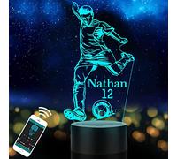 Lampada da calcio personalizzata per bambini con nome personalizzato per bambini figlio nipote luce notturna a LED idea regalo per compleanno Halloween Natale Capodanno decorazione della stanza