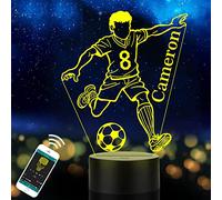 Lampada da calcio personalizzata per bambini con nome personalizzato per bambino figlio nipote luce notturna a LED idea regalo per compleanno Halloween Natale Capodanno decorazione della stanza