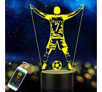 Lampada da Calcio Personalizzata per Bambini, Luce Notturna con Nome Personalizzato per Ragazzo, Ragazza, Idea Regalo per Compleanno Halloween Natale Capodanno