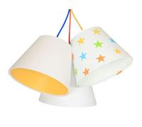 Lampada Da Camera Dei Bambini Stoffa Bianco Colorato Stelle SAMY Sospensione