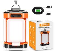 Lampada da Campeggio, BICKON Lampada Ricaricabile USB, 60 LEDs Super Luminoso 5 Modalità Lanterna da Campeggio, 25+ Ore di Lavoro Lampada per Tende, Campeggio, Pesca, Escursionismo, Emergenza