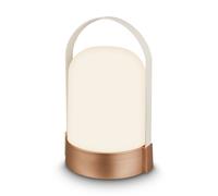 BRILONER - Lampada da tavolo senza fili, touch dimmer continuo, funzione memoria, ip44, cavo usb-c, per esterni, lampada da comodino ricaricabile, 14.5 x 13.5 x 24 cm, bronzo metallizzato bianco