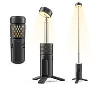 Lampada da Campeggio Rechargeable 5400mAh, IP54 Waterproof Camping Tent Lamp Portable LED Work Light 600 Lumens 3000/7000K Dimmable Camping Essentials Gear with Foldable Tripod, Black
