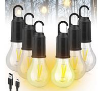 Lampada da campeggio ricaricabile, 3 modalità di luce, lampadina ricaricabile con batteria, ricarica USB, lanterna LED mini, luminosità regolabile, luce da campeggio per esterni (5)